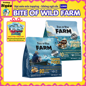 Hạt Cho Mèo Bite of Wild Farm 1.5kg Cá Ngừ Cá Hồi Không Ngũ Cốc Lông Mượt Dễ Tiêu Hóa