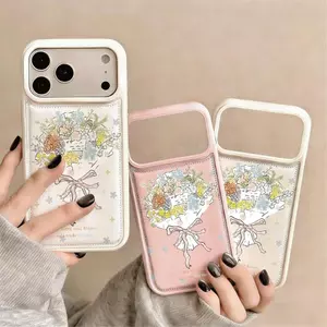 Bộ hoa dịu dàng phù hợp với 16 chiếc vỏ điện thoại iPhone17Air,cảm giác da 14/13/11 Pro