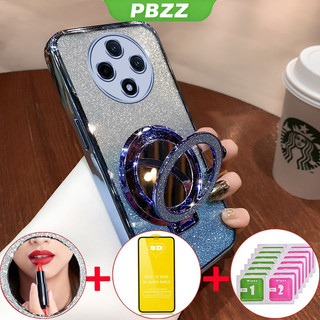 FOR ốp lưng Vỏ kính cường lực cho điện thoại POCO C75 5G REDMI 14C 5G, vỏ mềm silicone chống sốc, thiết kế mới, gương trang điểm trong suốt với giá đỡ SFMHZJ01