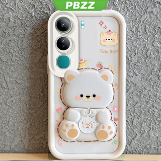 Ốp Lưng Cho Vivo v40 Lite vivo Y19S 4G y29s y04 Y29 4g V50 LITE 5G Vỏ Điện Thoại Vỏ Mềm Silicon Chống Sốc Thiết Kế Mới Thẩm Mỹ Gương Xoay Gấu Dễ Thương Có Giá Đỡ JTXXZJ01