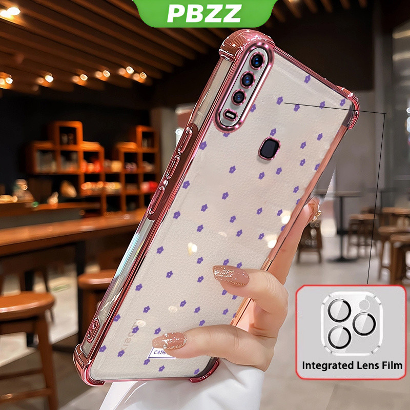 FOR ốp lưng Ốp Lưng Cho VIVO V15 VIVO 1819 Vỏ Điện Thoại Vỏ Mềm Silicon Chống Sốc Thiết Kế Mới Thẩm Mỹ Trong Suốt Hoa Với Ống Kính Phim SJJETMPLH01