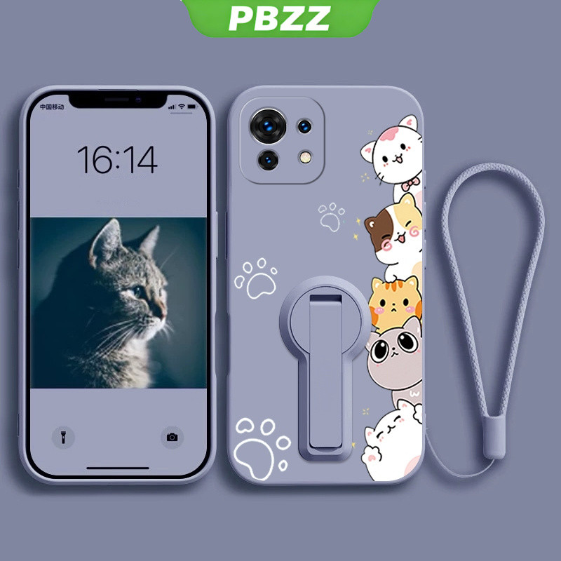 Ốp cho Xiaomi Mi 11 Lite Xiaomi 11t Xiaomi 11 Lite 5g NE Xiaomi 11t Pro Ốp điện thoại Ốp mềm Ốp chống sốc dạng lỏng thiết kế mới Mèo hoạt hình thẩm mỹ có giá đỡ ytxzdzmm01