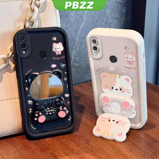Ốp Lưng Cho huawei y7 2019 huawei y9 2019 huawei y7 pro 2019 Vỏ Điện Thoại Vỏ Mềm Silicon Chống Sốc Thiết Kế Mới Thẩm Mỹ Mèo Hoạt Hình Có Giá Đỡ Cho Gương JTMMZJ01