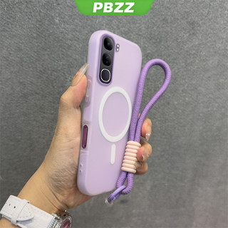 Ốp lưng màu thạch 2 trong 1 cho vivo v40 v50 v60 lite vivo Y19S 4G y04s y29s y04 Y29 4g V50 LITE 5G vỏ điện thoại thiết kế mới thẩm mỹ có dây buộc Không dây từ tính màu đen GDBSWX02