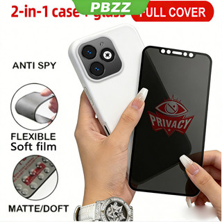 Thạch Màu 2 Trong 1 Gốm Sứ Kính Cường Lực Chống Riêng Tư + Ốp Lưng Cho infinix smart 8 tecno Spark go 2024 hot 40i Spark 20 20c 5g 2023 Vỏ Điện Thoại Thiết Kế Thẩm Mỹ CUTE GDMFK03