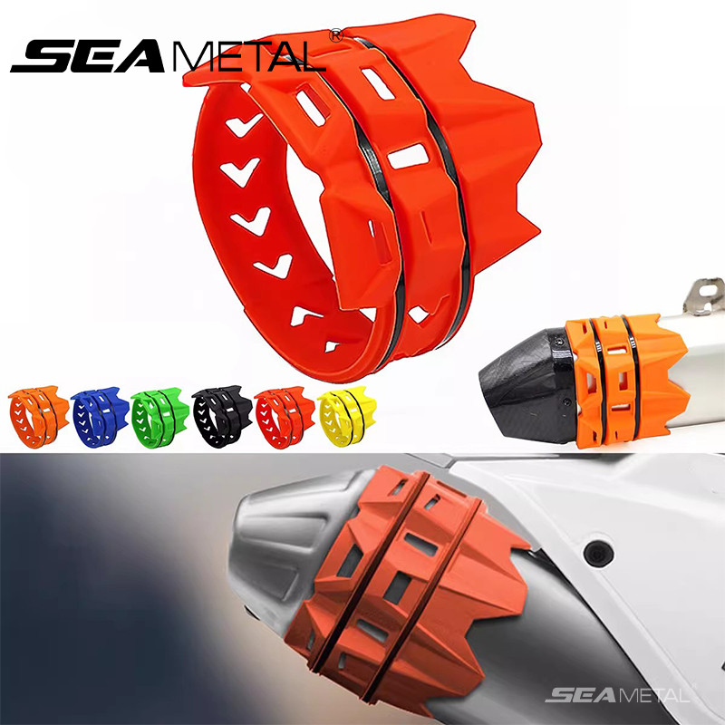 SEAMETAL Đa Năng Xe Máy Bảo Vệ Ống Xả Bao Giảm Thanh Bảo Vệ Cho Xe Máy Xe Máy Phụ Kiện