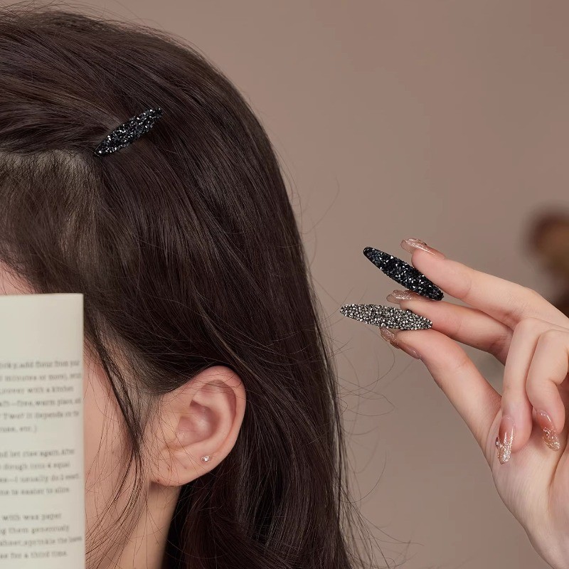 MAUROPOLI Phiên Bản Hàn Quốc Đầu Trước Nhỏ Gãy Tóc Mini Kim Cương Giả Bên Kẹp Mỏ Vịt Kẹp Phong Cách Mới Cao Cấp Cảm Giác Nổ Kẹp Tóc