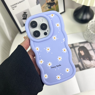Ốp Lưng Cho OPPO A6 A5 A3 Pro A6X A3X A58 A78 A57 A77 A38 A18 Reno 7Z 8Z Vỏ Hoa Cúc Dễ Thương Hoa Đào Silicon Mềm Sóng Họa Tiết Bên Màu Kẹo Chống Sốc