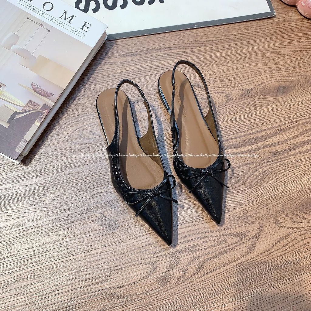 [Thảo Em - SBN223] Sục bệt nữ nhọn quảng châu nơ nhỏ có quai sau, đế bệt 1-2p [Có Sẵn]