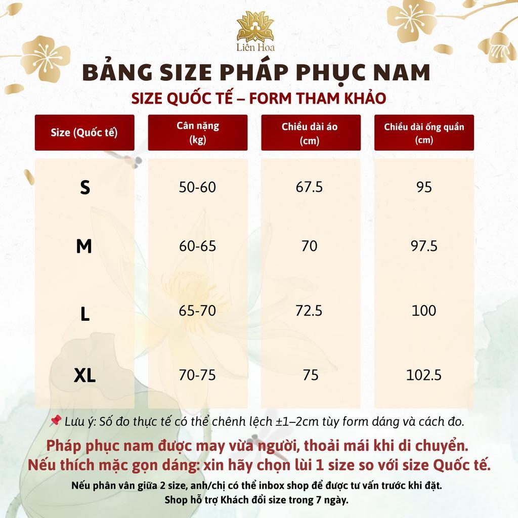 Đồ Lam Nam Đi Chùa Liên Hoa |Pháp Phục Nam Linen Cổ Trụ Tay Ngắn Cúc Cài| Quần Áo Đi Chùa Thoáng Mát