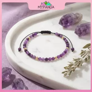 Vòng tay bện unisex handmade với hạt đá hematite tự nhiên 4mm, điều chỉnh size dễ dàng, phù hợp cho ngày lễ và đi biển.