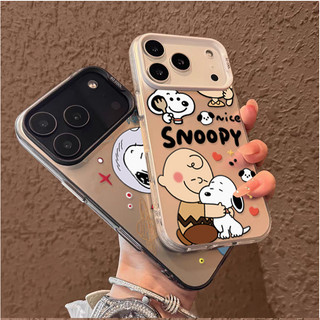 Ốp Lưng Chó Hoạt Hình Snoopy Dễ Thương Cho Samsung Galaxy S25 S24 S23 Ultra S24FE S25FE Vỏ Matte IMD Bạc Laser Cứng