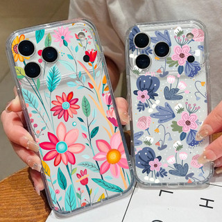Vỏ hoa hoa thời trang dành cho Xiaomi Redmi Note 15 14 13 Pro Plus Note15 Note14 4G 5G Ví trong suốt sang trọng Mềm nghệ thuật Retro Vỏ silicon