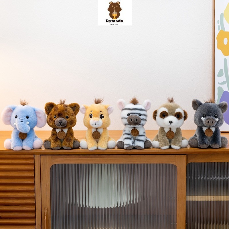 Rytanda Rừng Động Vật Plushie Cho Bé Trai Bé Gái Gối Búp Bê Bé Hoang Dã Boar Ngựa Vằn Hươu Cao Cổ Voi Sư Tử Tuyết Da Báo Hound Fox Sang Trọng Mềm Mại Bạn Gái Năm Mới Trang Trí Quà Tặng