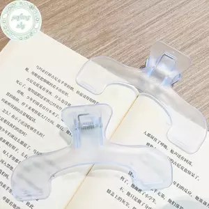 PUSKY Đơn Giản Cố Định Kẹp Sách Mờ Trong Suốt Giá Đỡ Trang Cho Công Cụ Đọc Sách Memo Clip Kawaii Phụ Kiện Bàn Làm Việc Thực Tế Lưu Ý VN