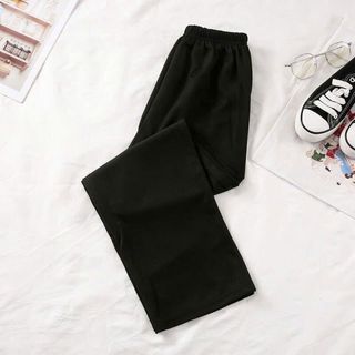 Sét bộ quần dài chun đen hách dáng +mix áo croptop tăm lạnh hình con cú  in ng ự c-chang3158