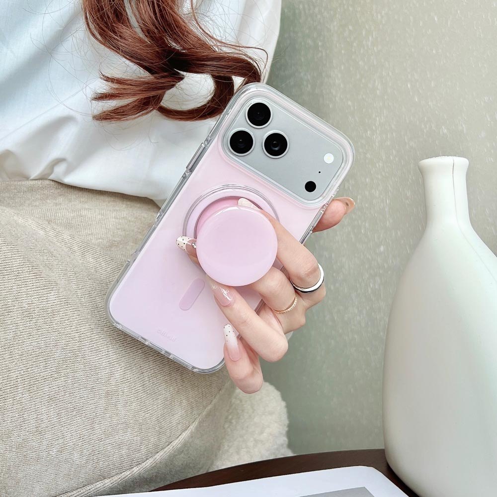Ốp Lưng Cứng Tương Thích Với iPhone 13 14 14Pro 14ProMax 15 15Pro 15ProMax 16 16Pro 16ProMax 17 17Pro 17ProMax Ốp Nam Châm Họa Tiết Màu Hồng