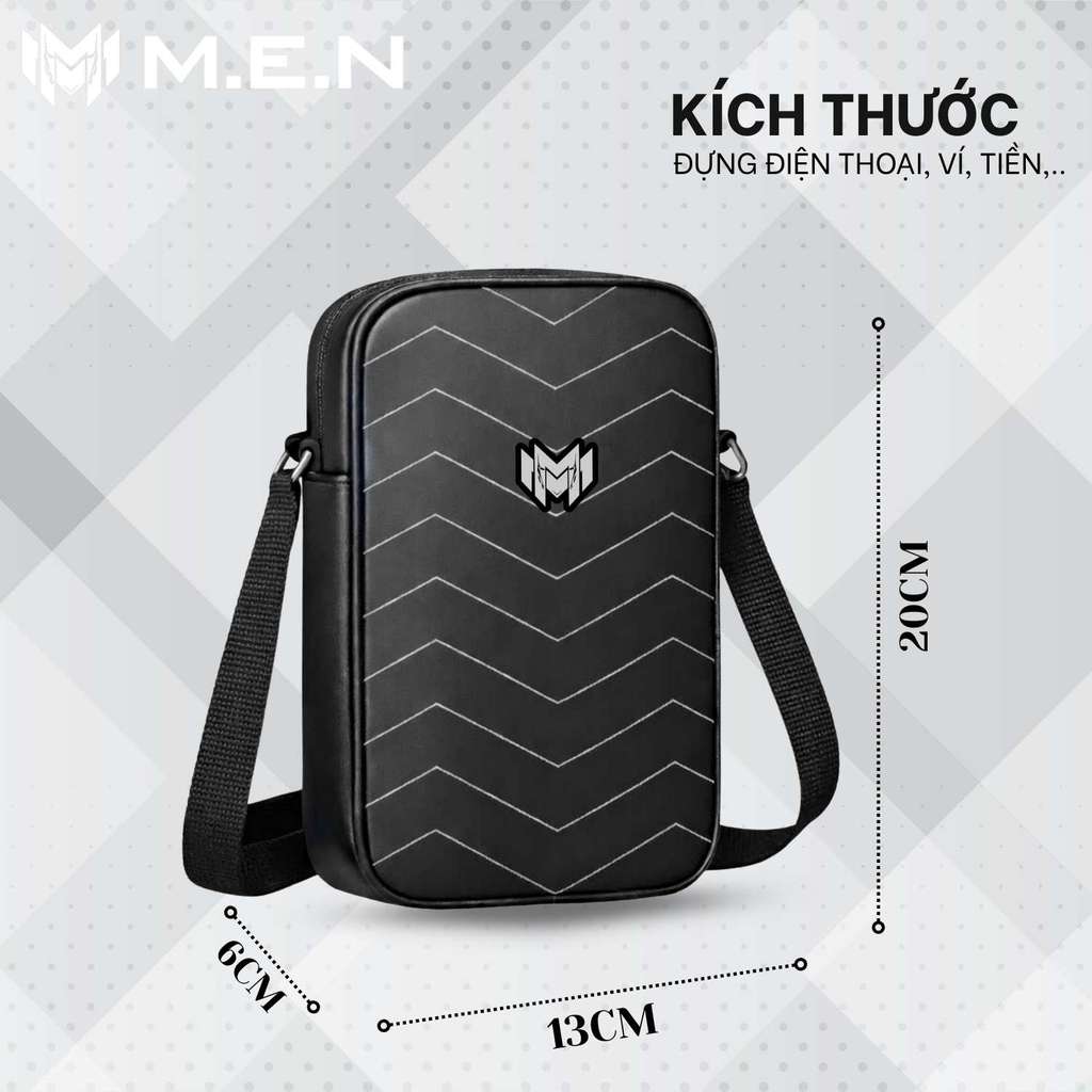 Túi đeo ngực da xịn kiểu đứng Captand M.E.N chống sốc [KHO SỈ]