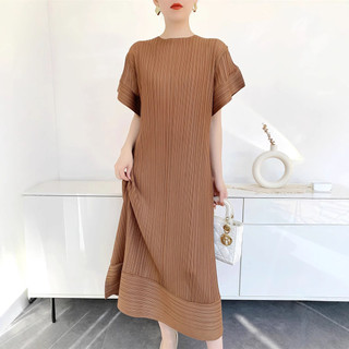 Váy Xếp Ly Miyake Mùa Hè Cho Nữ, Phong Cách Mới Với Thiết Kê Váy Xòe Tay Niche