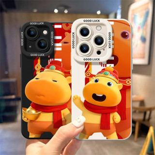 Ốp điện thoại God of Wealth and Joyful Capybara Lulu cho iPhone 17 / 16 / 15 / 14 / 13 / MINI / 12 / 11 / Pro MAX / X / 7 / 8 Vỏ bảo vệ toàn diện bằng silicon lỏng chống sốc và chống rơi