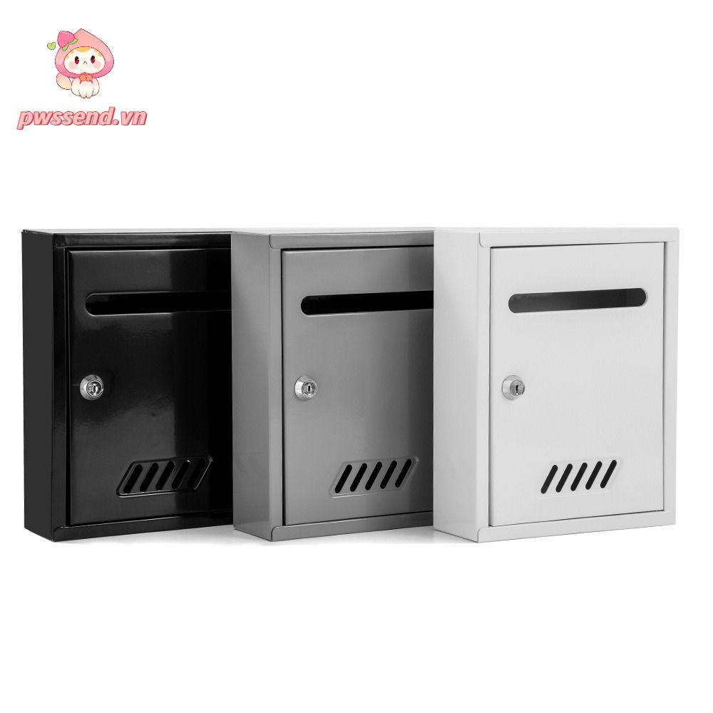 Hộp thư PWSEND, chống thấm nước có khóa, gắn cổ điển, kim loại treo tường đa năng, dễ lắp đặt cho ngoài trời