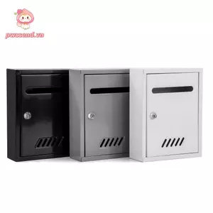 Hộp thư PWSEND, chống thấm nước có khóa, gắn cổ điển, kim loại treo tường đa năng, dễ lắp đặt cho ngoài trời