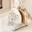 Giá đỡ nắp nồi DONOVANQQ, Giá đỡ thớt chống gỉ nhiều lớp, Thép không gỉ đa chức năng có khay thoát nước Tủ sắp xếp Thớt ổn định