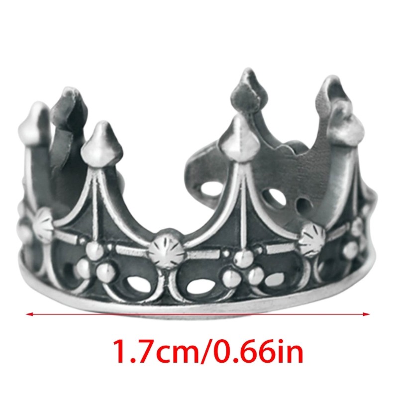 Wellb Crown Chủ Đề Mở Nhẫn Với Kích Thước Ngón Tay Có Thể Điều Chỉnh Kết Cấu Hợp Kim Vintage Ngón Tay Trang Sức Thích Hợp Cho Thời Trang Wom