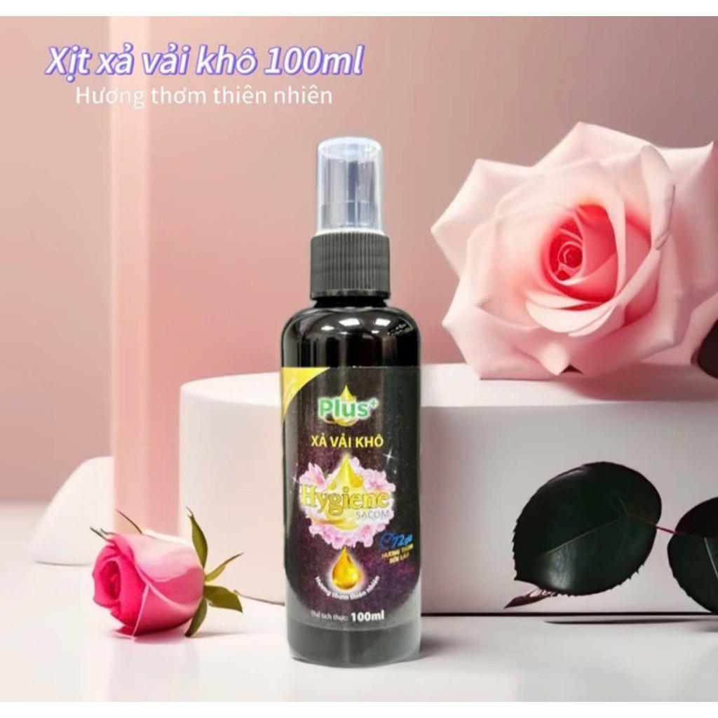 Combo 5 chai /4 chai/ 3 chai xịt xả vải khô Hygiene Sacom 100ml lưu hương chống ẩm mốc trên quần áo