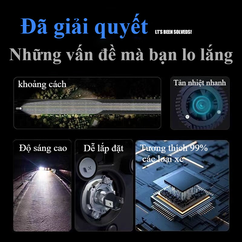 Bóng pha Led V22 Siêu sáng, chân H4 Công suất 60W, Cắt Sáng Chống Chói Bảo, Cho Ô Tô Xe Máy