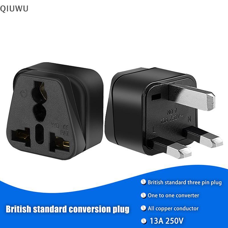QIUWU 1 Cái Loại G Singapore Malaysia Vương quốc Anh Bộ chuyển đổi ổ cắm điện Trắng Đen 13A AU EU CN US sang Vương quốc Anh Bộ chuyển đổi phích cắm du lịch.