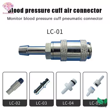 Heabety 1 Chiếc NIBP Cuff Đầu Nối Ống Khí Giao Thức Tương Thích Huyết Áp Vòng Tay Huyết Áp Vòng Tay Dây Đeo Tay Đầu Nối Đường Hàng Không Mới
