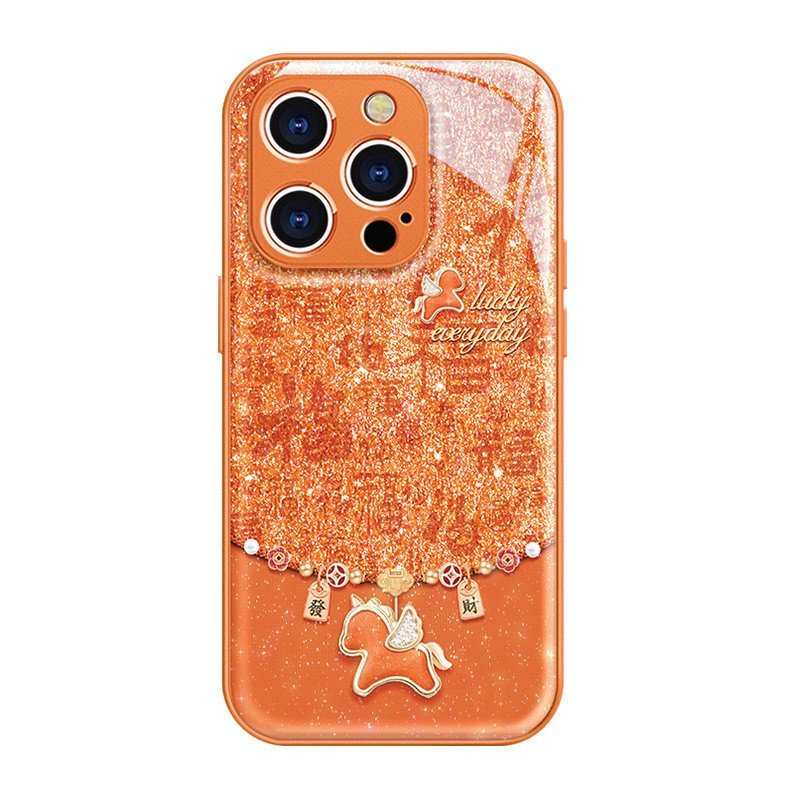 Thích hợp cho iPhone17 Ốp điện thoại mate80promax Năm mới 16 Fortune Pony Dây buộc 14 Cô gái giá trị cao 15