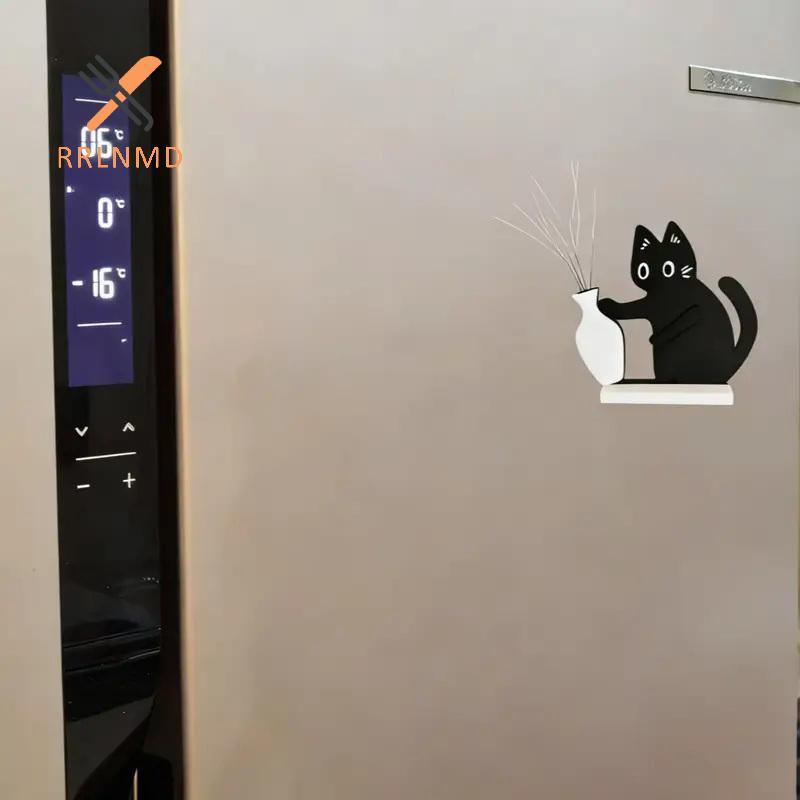 RRLNMD Mèo Đẩy Bình Trang Trí Mèo Whisker Bộ Sưu Tập & Hộp Tưởng Niệm Tủ Lạnh Nam Châm Trang Trí Văn Phòng Tại Nhà Món Quà Hoàn Hảo Cho Những Người Yêu Mèo MỚI