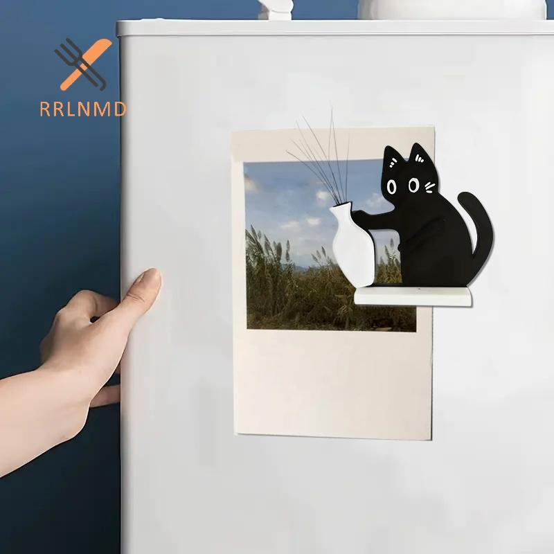 RRLNMD Mèo Đẩy Bình Trang Trí Mèo Whisker Bộ Sưu Tập & Hộp Tưởng Niệm Tủ Lạnh Nam Châm Trang Trí Văn Phòng Tại Nhà Món Quà Hoàn Hảo Cho Những Người Yêu Mèo MỚI
