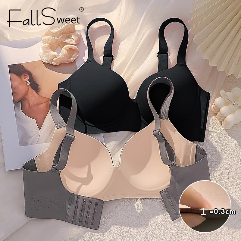 FallSweet 2 Chiếc Bigsize Liền Mạch Áo Ngực Cho Nữ Có Vòng Thép Đẩy Lên Brassiere Chống Chảy xệ Điều Khiển Đồ Lót
