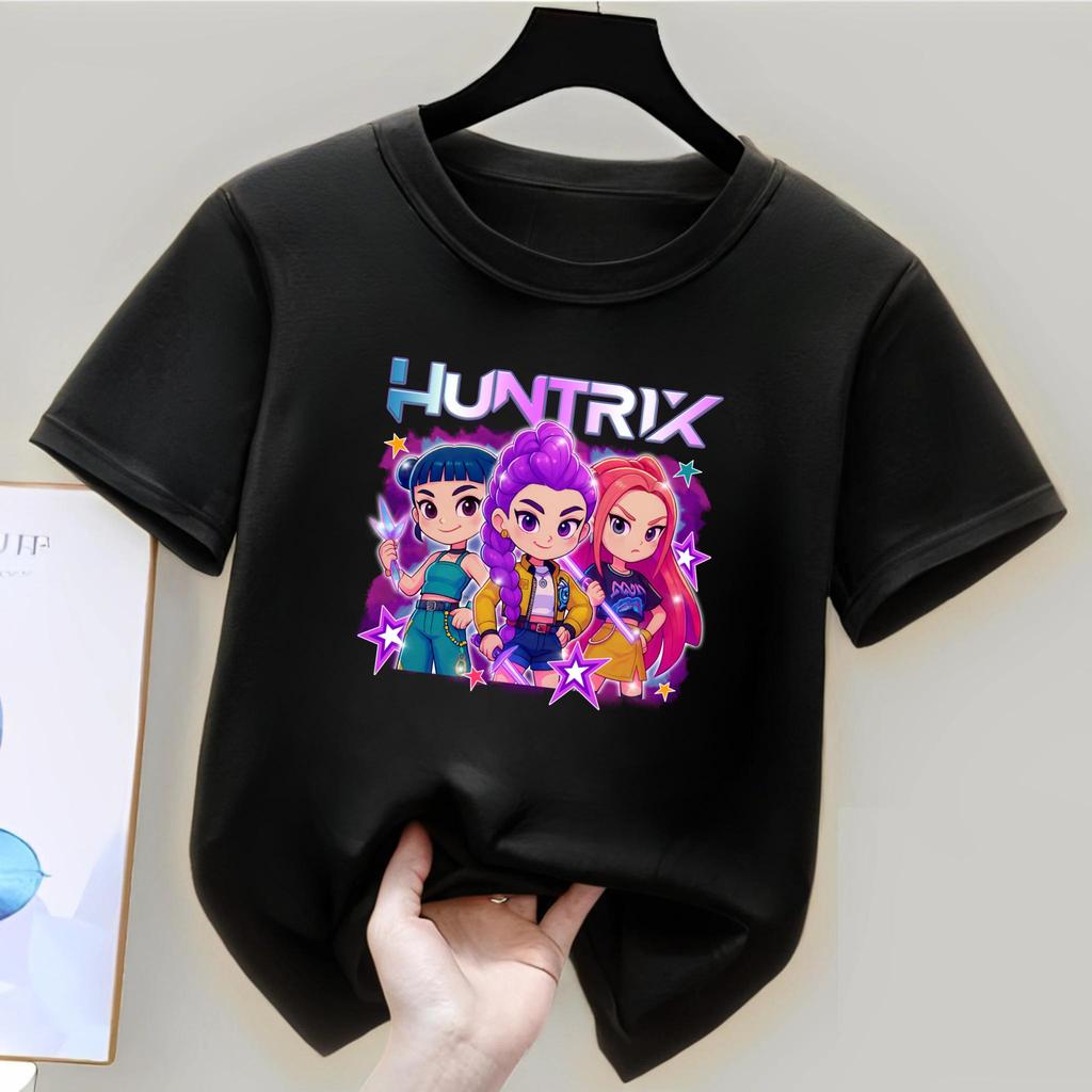 RUMI MIRA ZOEY Quần Áo Trẻ Em Vải Thun Chất Lượng Áo Sơ Mi Màu HUNTRIX KPOP DEMON