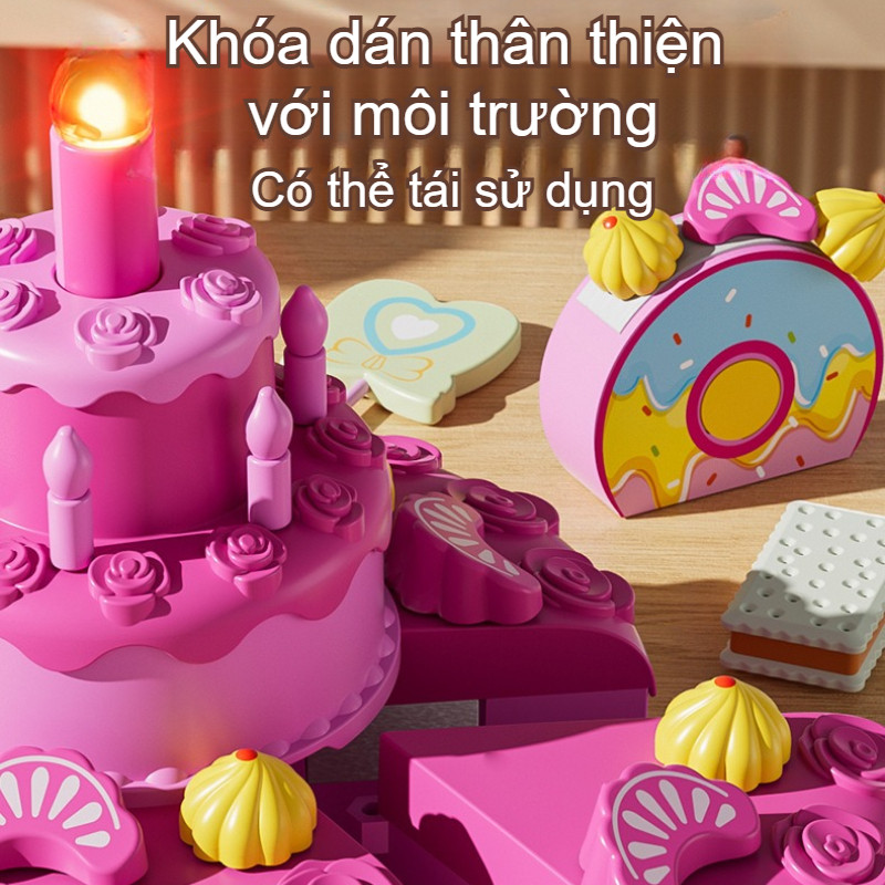【SKISOPGO】Đồ Chơi Cắt Bánh Kem, Bánh Sinh Nhật Cho Bé 28 Chi Tiết,bánh có đèn có nhạc,đồ chơi trẻ em