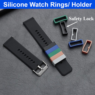 2 Chiếc Đồng Hồ Silicon Dây Đeo Nhẫn Khóa An Toàn Vòng Giữ Dây Đeo Đồng Hồ Giữ Vòng 18mm 20mm 22mm 24mm Cao Su Bảo Mật Giá Đỡ Xanh Xanh Xanh Nâu Đen Xám