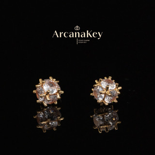 Bông tai 3D sáng bóng, bề mặt lấp lánh - Phù hợp mọi lúc, từ công sở đếnparty [ArcanaKey]
