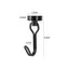 GILL 2 Móc Nam Châm Tủ Lạnh, Móc Từ Tính Đen / Trắng Hạng Nặng, Không Khoan 360° Móc treo nhà bếp xoay Phòng tắm