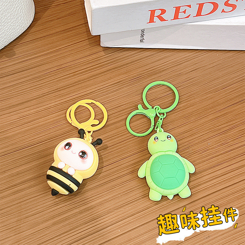 Hoạt Hình Dễ Thương Ong Và Rùa Móc Khóa Mặt Dây Chuyền Cặp Đôi Sáng Tạo Hình Túi Charm Móc Khóa