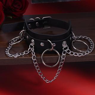 Chocker cổ da PU phong cách punk rock và bondage cho nữ