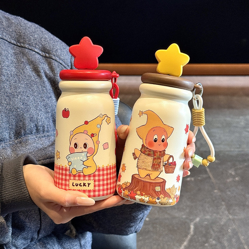 ST2 TWINKLE TWINKLE Cốc Cách Nhiệt Hoạt Hình Gốm Inox Bên Trong Lót Cốc Nước Cho Học Sinh TS2