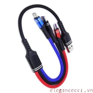 ELE 3 trong 1 66W Cáp sạc nhanh Type C Dây sạc nhanh USB C Sạc Nylon