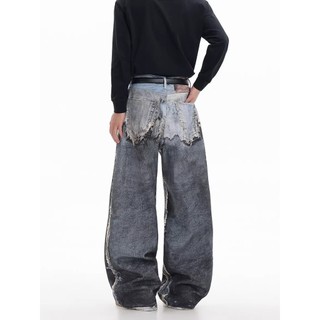 Quần Jean Nam Phong Cách Unisex Cao Cấp, Kiểu Rách Scimitar