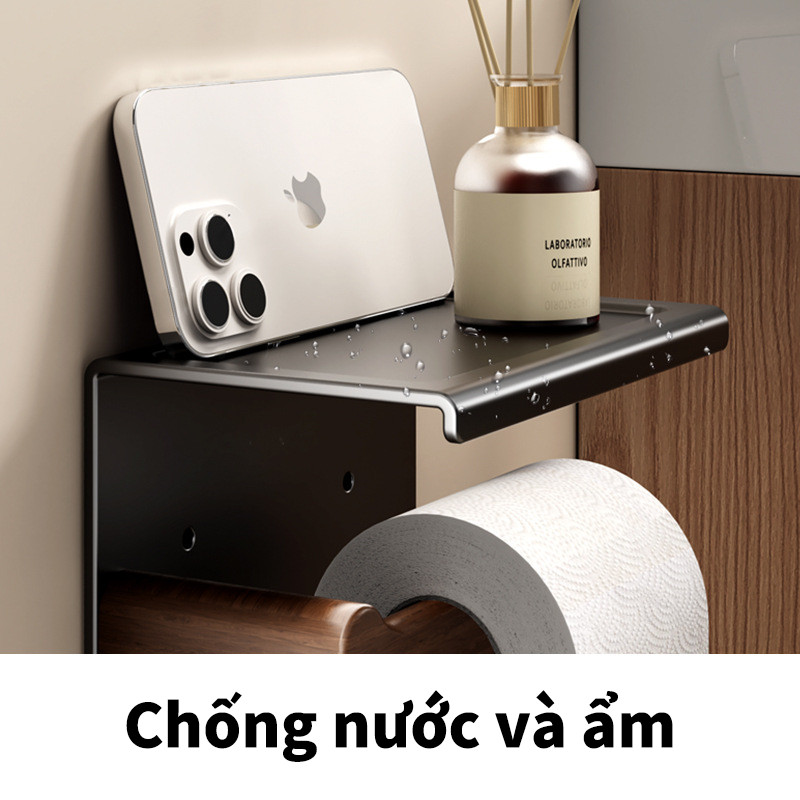 Giá Đỡ Cuộn Giấy Vệ Sinh Bằng Gỗ Óc Chó Cao Cấp - Thiết Kế Đa Năng Làm Kệ Để Đồ, Chắc Chắn & Bền Bỉ
