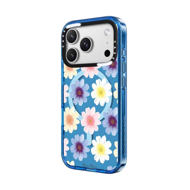 CASECASE X Meri Flower Garden Case Black / Sky Blue / Pink Fizz Candy Collection Color Clear Hard Hard Magnet Impact Case cho Apple IPhone 13 14 15 16 17Pro Max Plus Có Hộp