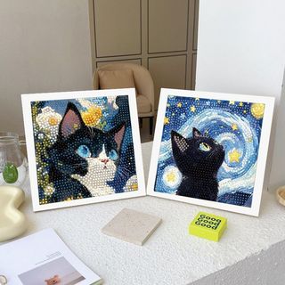 Điểm Tranh Gắn Đá Van Gogh Bầu Trời Đầy Sao Ngôi Sao Mặt Trăng Giá Rẻ Đêm Kim Cương Miếng Dán Thiết Lập Bàn Phòng Ngủ Cao Cấp Phòng Khách Handmade diy Full Kim Cương