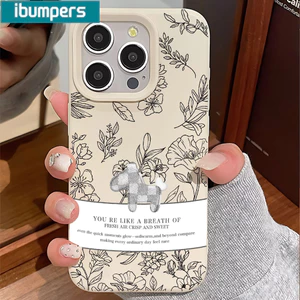 Ibumpers Ốp Điện Thoại Thanh Lịch Dòng Hoa Nghệ Thuật Ngựa Miếng Dán Silicon Mềm Chống Sốc Vỏ Cho iPhone 11 12 13 14 15 16 17 Pro Max IP Plus